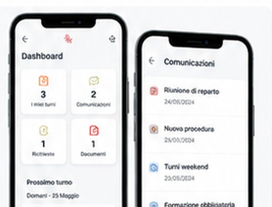 App dipendenti con dashboard comunicazioni richieste e turni